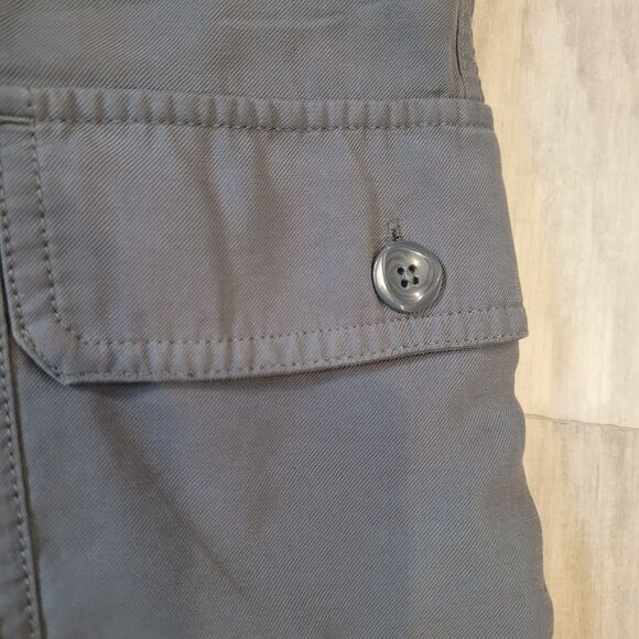 Soft Surroundings Womens Bayside Shorts Sz M Gray Cargo Stretch Lagenlook Beach - Picture 2 of 5